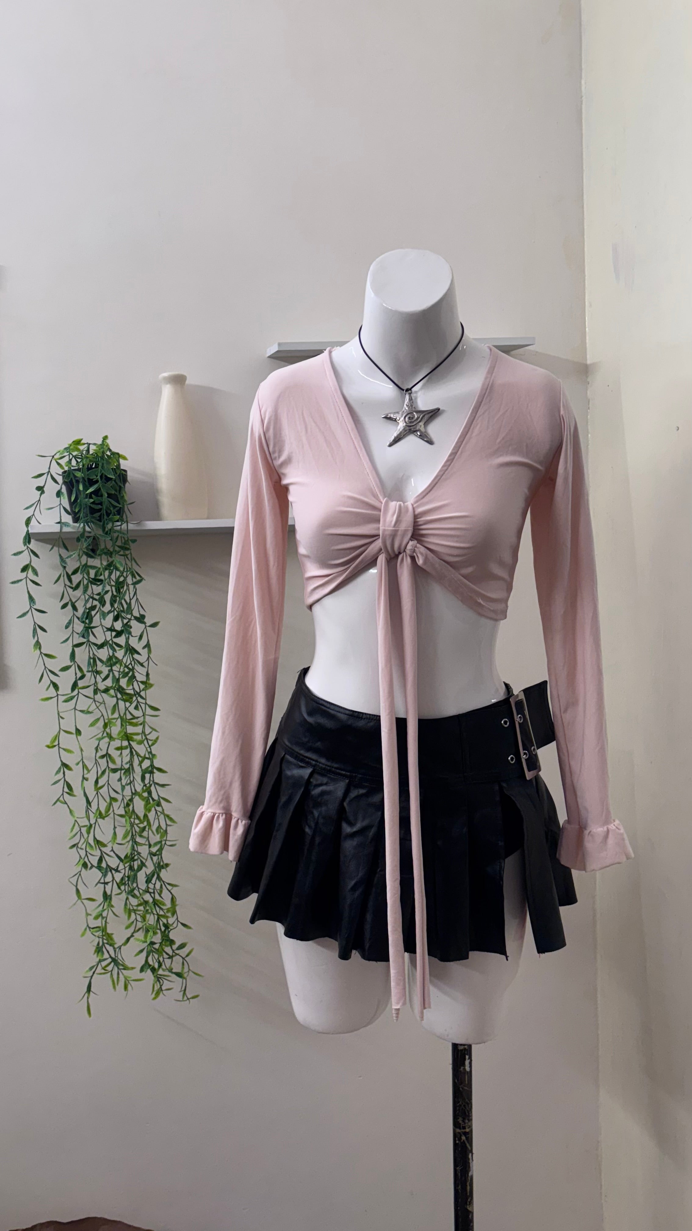 pink ruffle top