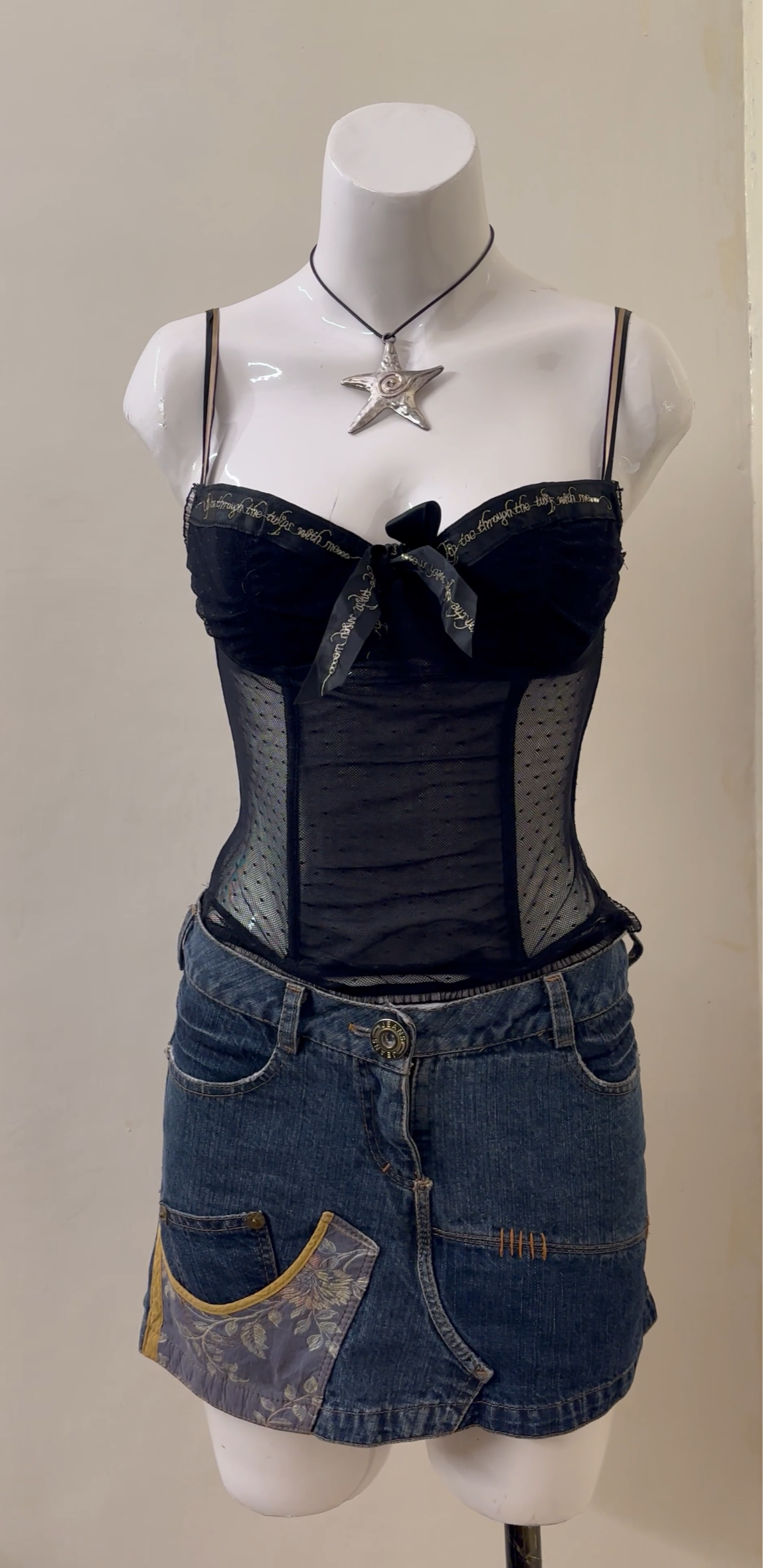 black mesh corset